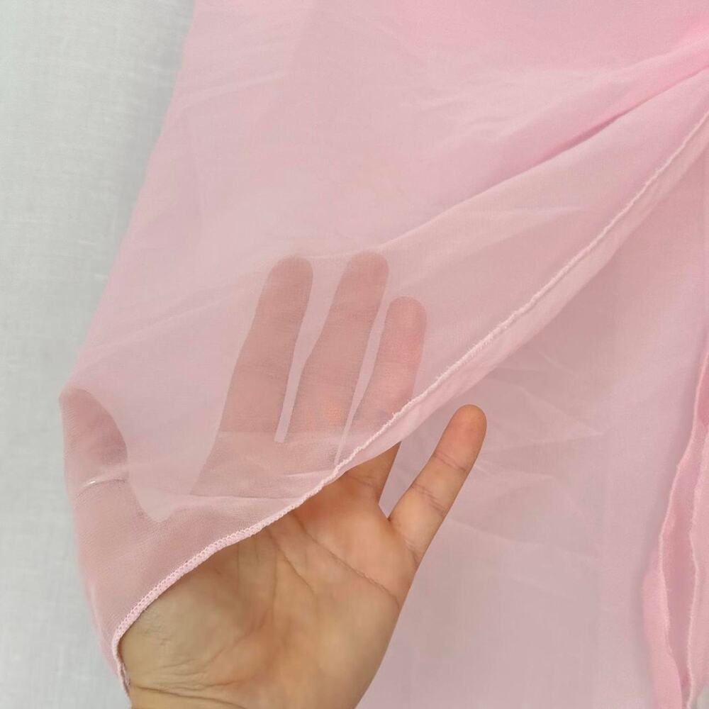 ✿ sheer pink mesh sarong wrap skirt ✿ y2k beach cover up ⋆ - Picture 5 of 6